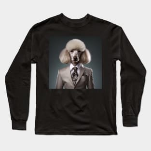 Poodle Dog in Suit Long Sleeve T-Shirt